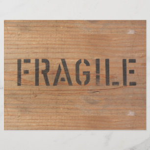 Fragile Stamped on Wood