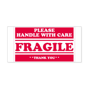 Fragile Stickers for Shipping and Moving Please Ha Self-inking Stamp