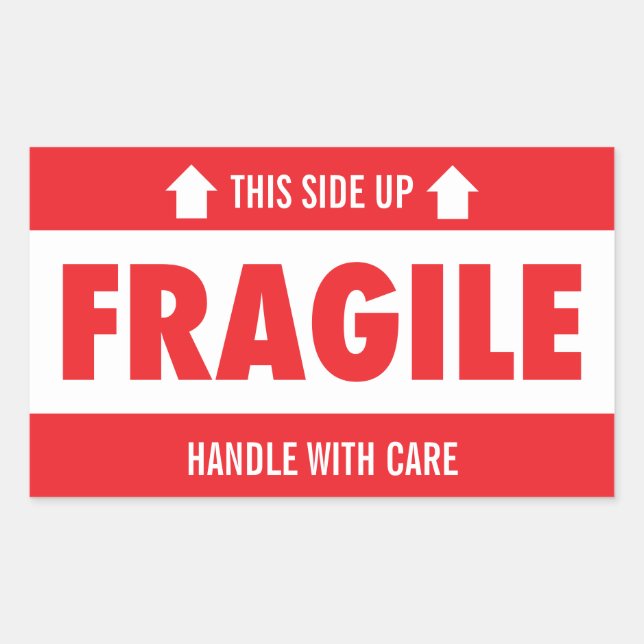 Fragile This Side Up Handle With Care Sticker (Front)