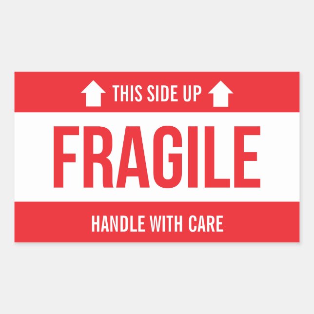 Fragile This Side Up Handle With Care Sticker (Front)