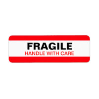 Fragile Warning Label Red