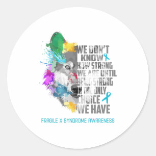 Fragile X Syndrome Awareness Ribbon Support Gifts Classic Round Sticker