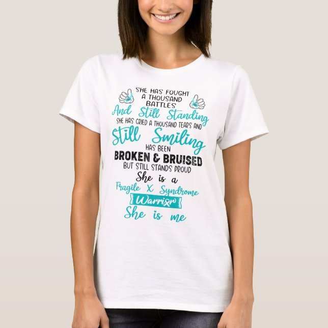 Fragile X Syndrome Awareness Ribbon Support Gifts T-Shirt (Front)