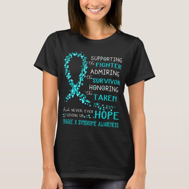 Fragile X Syndrome Warrior Supporting Fighter T-Shirt (Front)