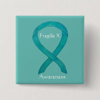 Fragile X Teal Awareness Custom Ribbon Pin
