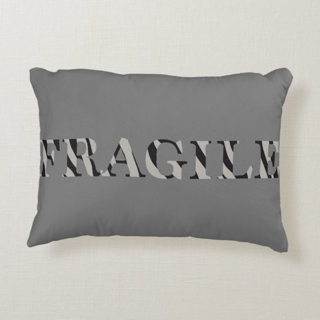 Fragile Zebra Accent Pillow (Back)