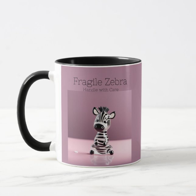 Fragile Zebra: Handle with Care Mug (Left)
