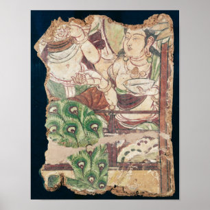 Fragment depicting a Buddhist paradise Poster