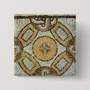 Fragment from the floor of the Roman Baths 2 Inch Square Button