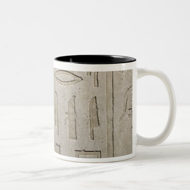 Fragment of a hieroglyphic inscription Two-Tone coffee mug (Right)