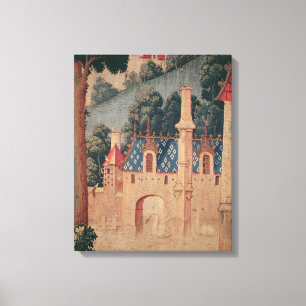 Fragment of a medieval tapestry canvas print