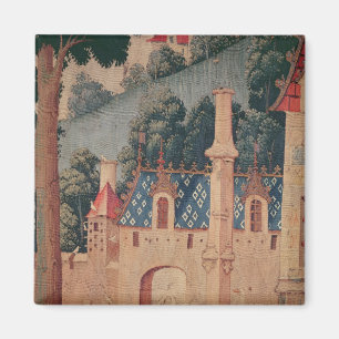Fragment of a medieval tapestry magnet
