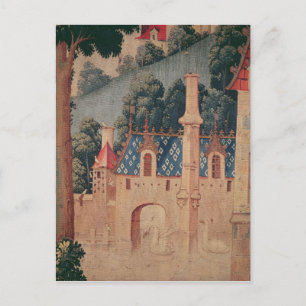 Fragment of a medieval tapestry postcard