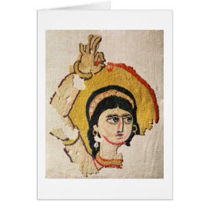 Fragment of a tapestry depicting the head of a dan