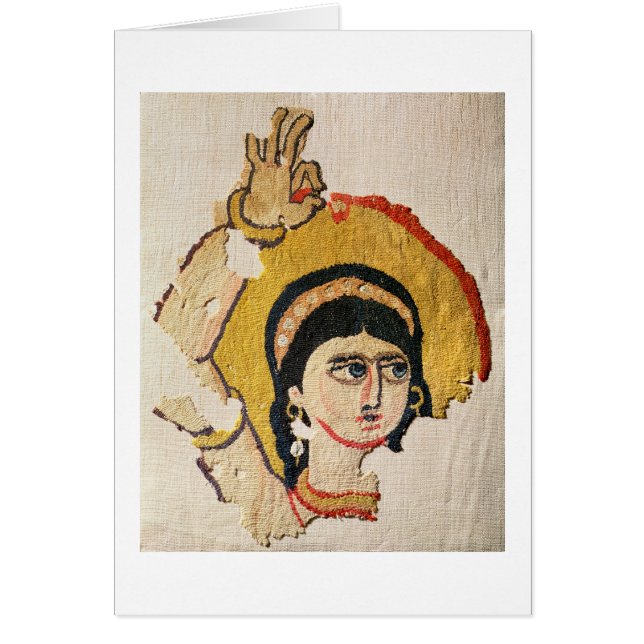 Fragment of a tapestry depicting the head of a dan (Front)
