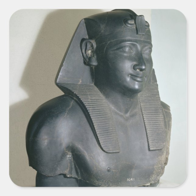Fragment of an Egyptian style statue of Ptolemy I Square Sticker (Front)