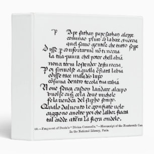 Fragment of Dante's 'Divina Commedia' Binder
