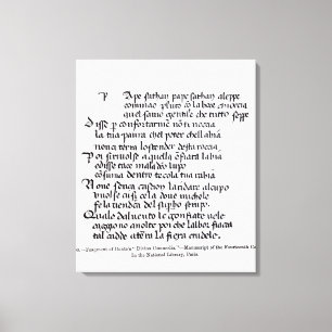 Fragment of Dante's 'Divina Commedia' Canvas Print