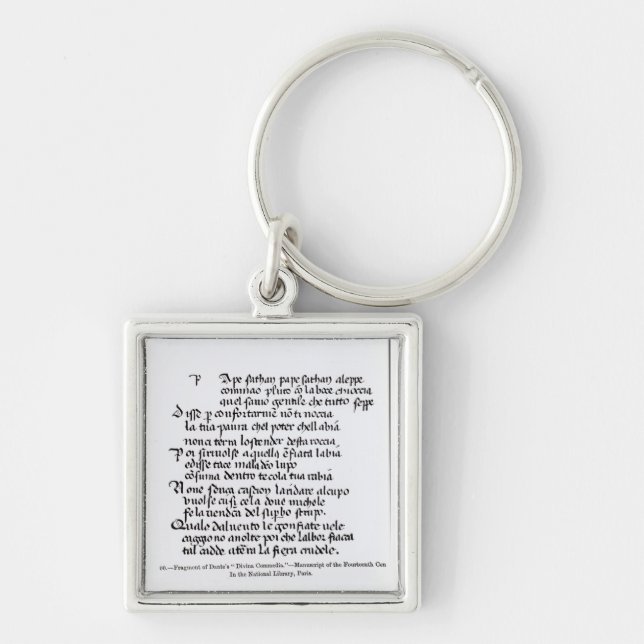Fragment of Dante's  'Divina Commedia' Keychain (Front)