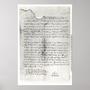 Fragment of letter written by Christopher Poster