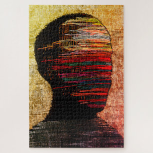 Fragmented Identity – Colorful Abstract Thread Art Jigsaw Puzzle
