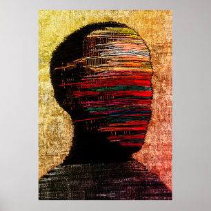 Fragmented Identity – Colourful Abstract Thread Ar Poster