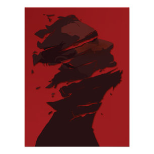 Fragmented Identity in Shades of Red Poster