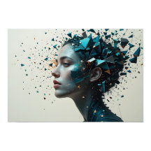 Fragmented Identity Poster Abstract Wall Art