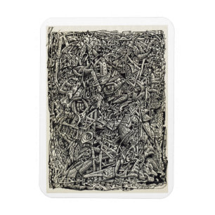 Fragmented, ink drawing Flexible Photo Magnet