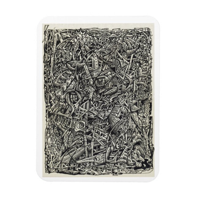 Fragmented, ink drawing Flexible Photo Magnet (Vertical)