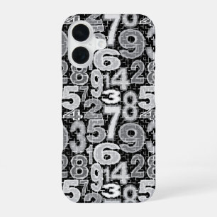 Fragmented Number Pattern iPhone 16 Case