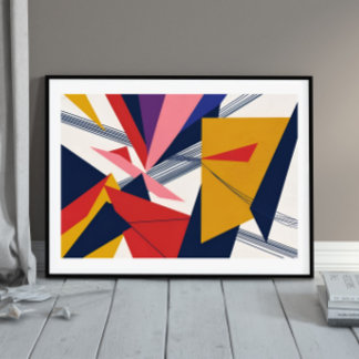 Fragmented Pulse: Bold Geometric Rhythm Poster