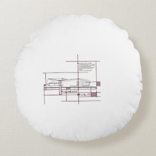 Fragmented Reality – Architectural Expression Round Pillow