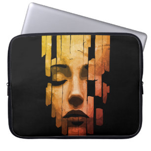Fragmented Serenity – Surreal Digital Portrait Laptop Sleeve