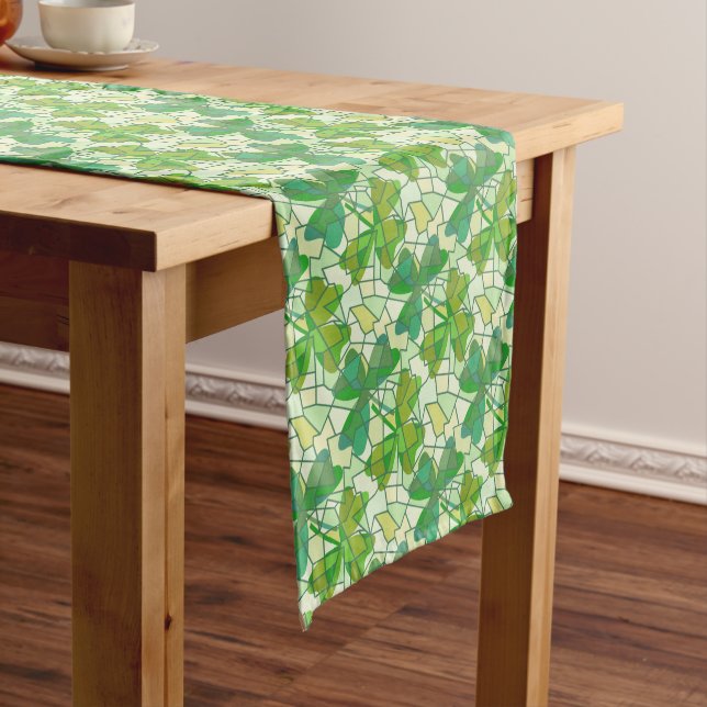 Fragmented Shamrocks  Medium Table Runner (In Situ)