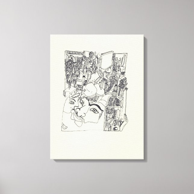 Fragments d'Arts 1 Surreal Drawing Canvas Print (Front)
