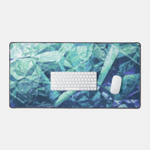 fragments of memories - cobalt and mint :  desk mat