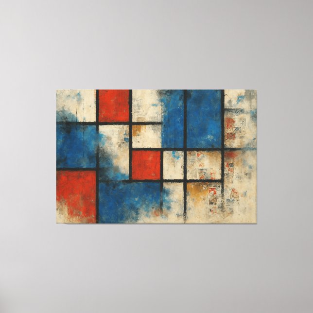 Fragments of the City – Modern Geometric Abstract  Canvas Print (Front)