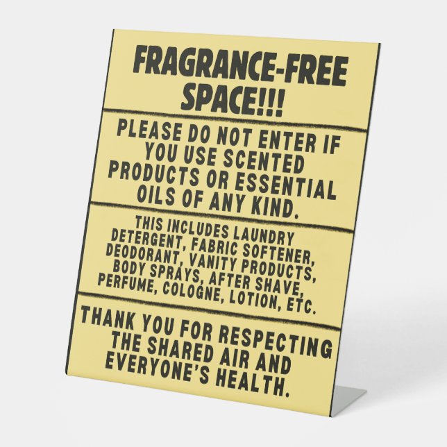 Fragrance-Free Desk Sign (Front)