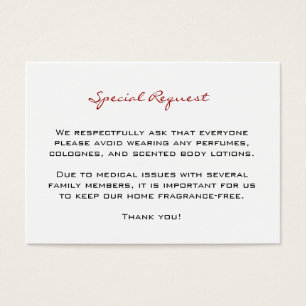 Fragrance Free Request Cards