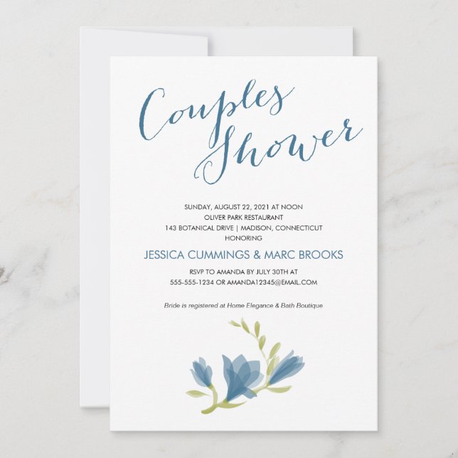 Fragrant Freesia Petals | Couples Shower Invitation (Front)