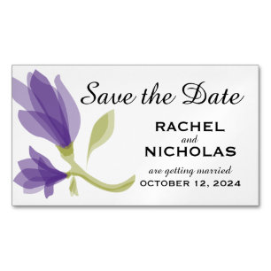 Fragrant Freesia Petals Save the Date Magnetic Business Card