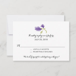 Fragrant Freesia Petals Wedding RSVP Card