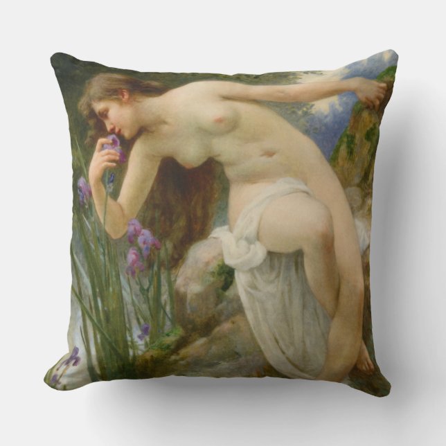 Fragrant Iris 1900 Throw Pillow (Front)