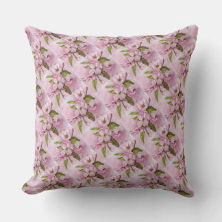 FRAGRANT PINK APPLE BLOSSOMS PATIO PILLOW
