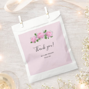 Fragrant Pink Roses, Wedding Thank You Favour Bag