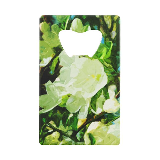 Fragrant Spring Apple Blossoms Abstract Impression Credit Card Bottle Opener (Front)