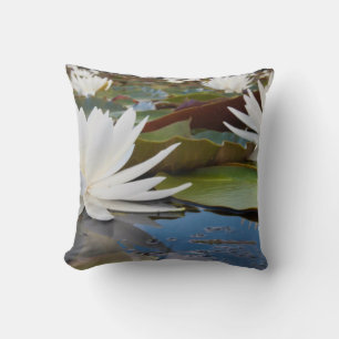 Fragrant Water Lily (Nymphaea Odorata) On Caddo Throw Pillow