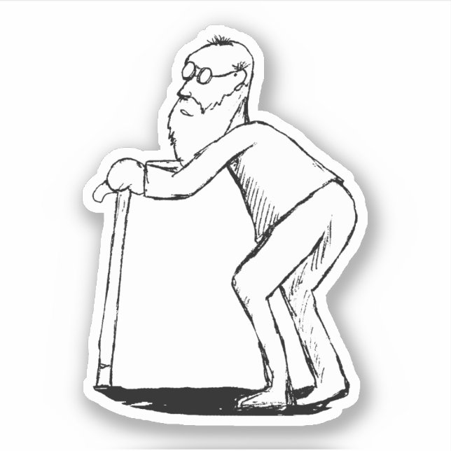 Frail Old Man With Cane Sketch (Front)