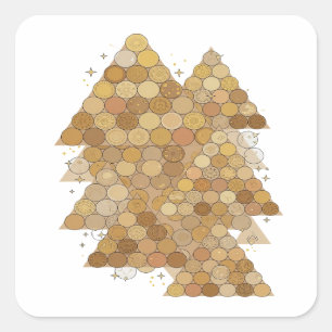 Frais Gris GOLDEN TREES Autocollant Art